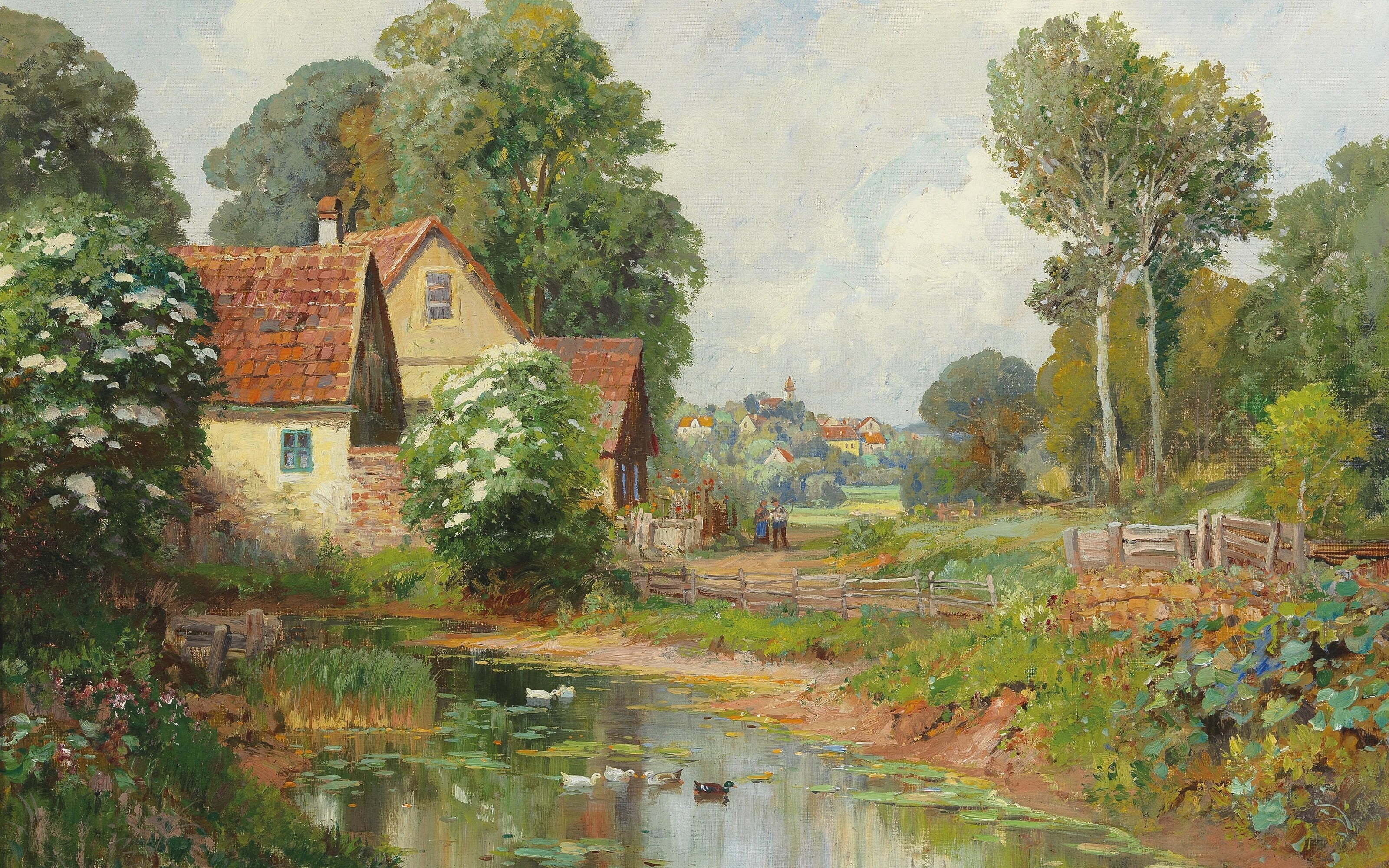 Landscape with Village in the background, Alois Arnegger (1879–1967)